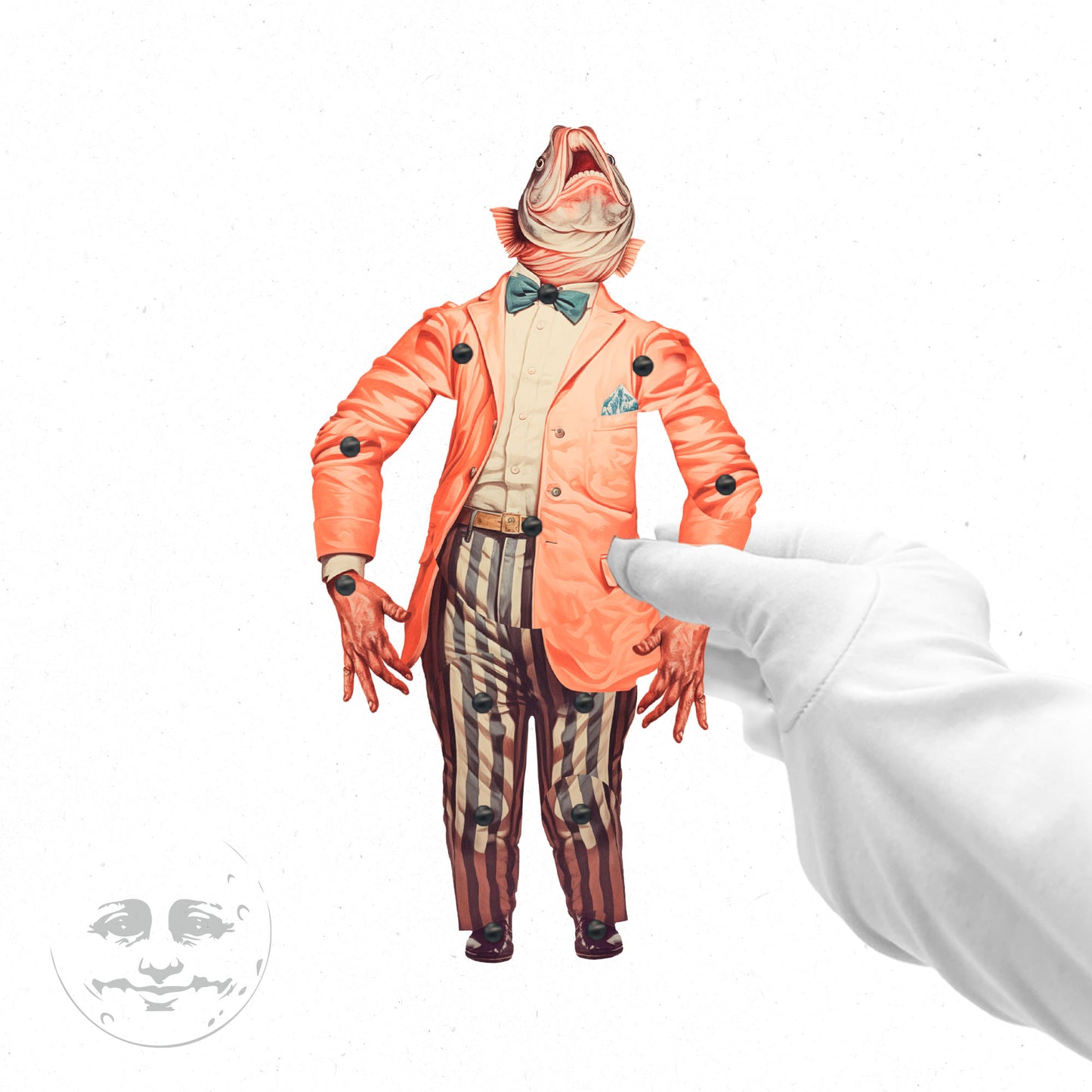 Bewegliche Papierpuppe von Fish-Forge