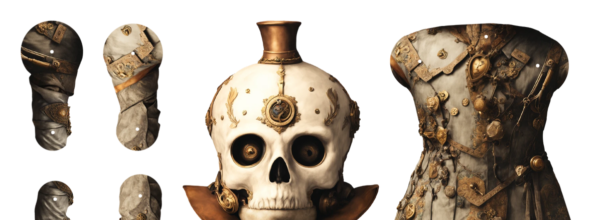 BONESY Steampunk Skeleton Poupée en Papier Articulée