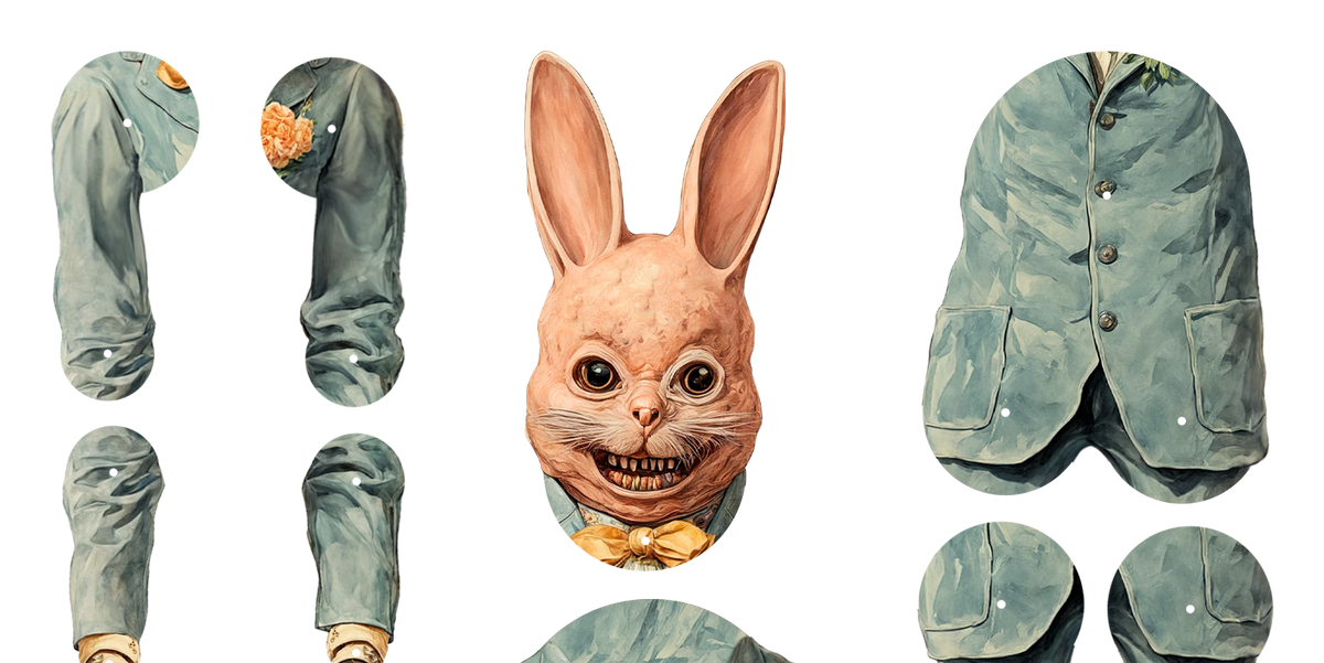 Bucky Rabbit - Bewegliche Papierpuppe