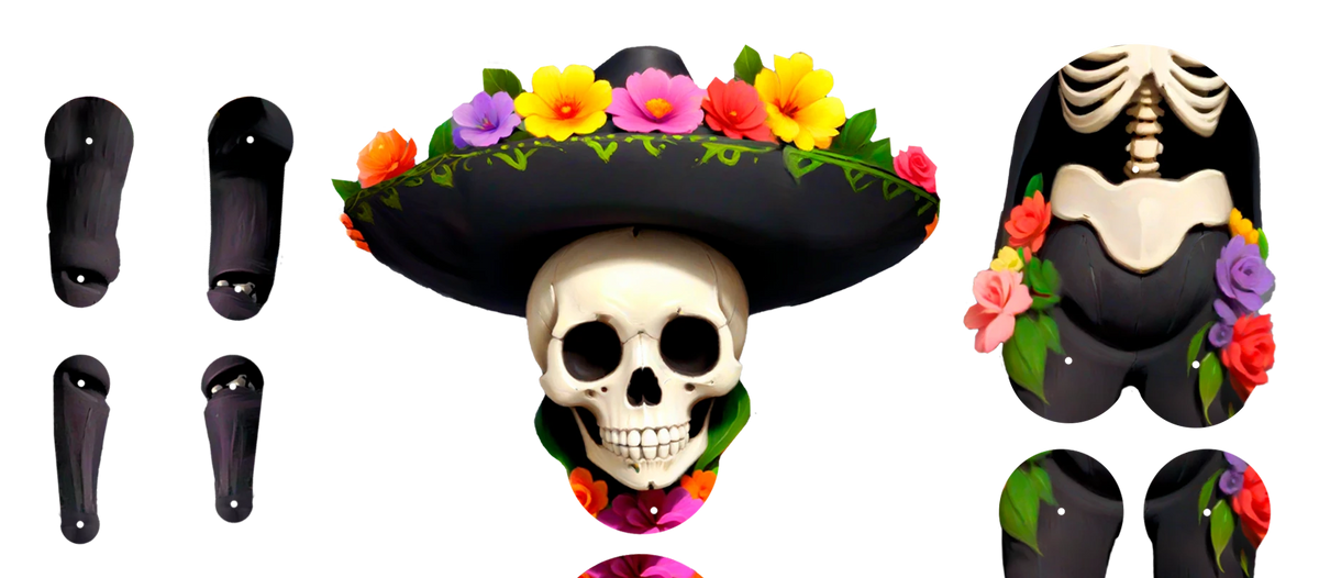 CALACAS Skeleton Ruchoma Lalka z Papieru