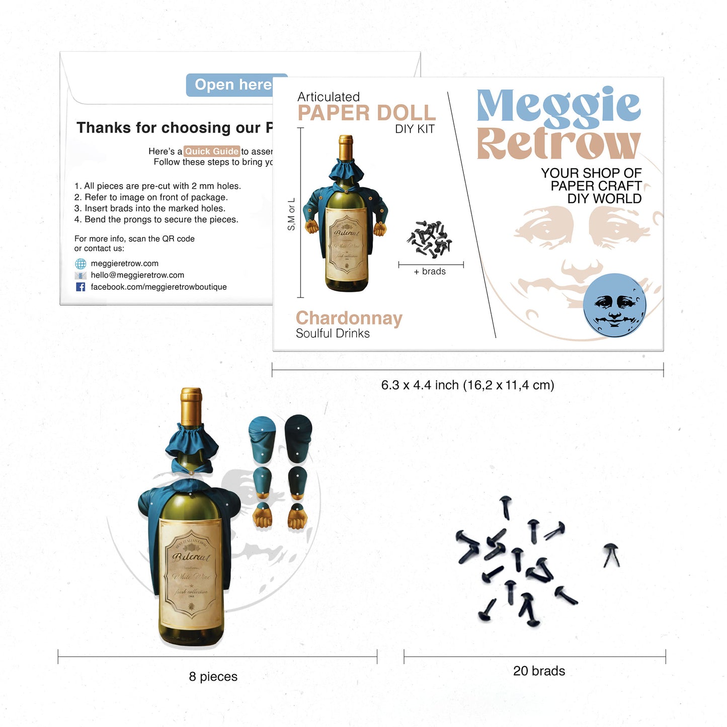 Chardonnay Bewegliche Papierpuppe DIY Kit