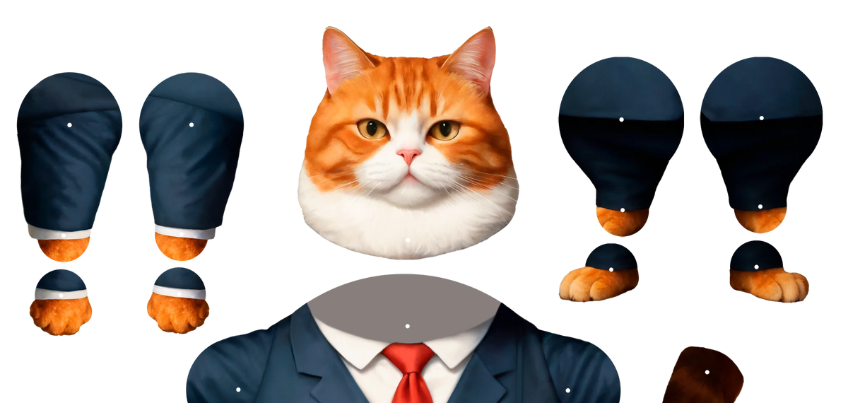 Chief Cat Ruchoma Lalka z Papieru