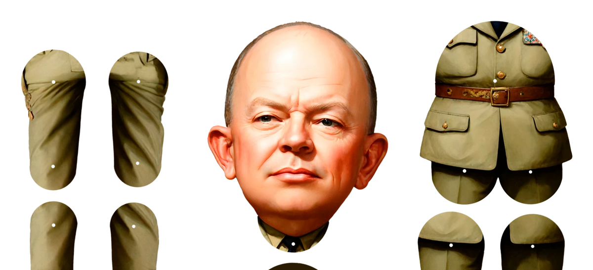 Eisenhower Paper Articulated Doll