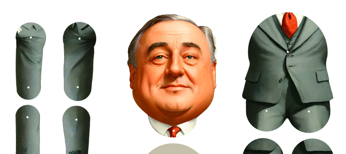 Franklin D. Roosevelt - Bewegliche Papierpuppe