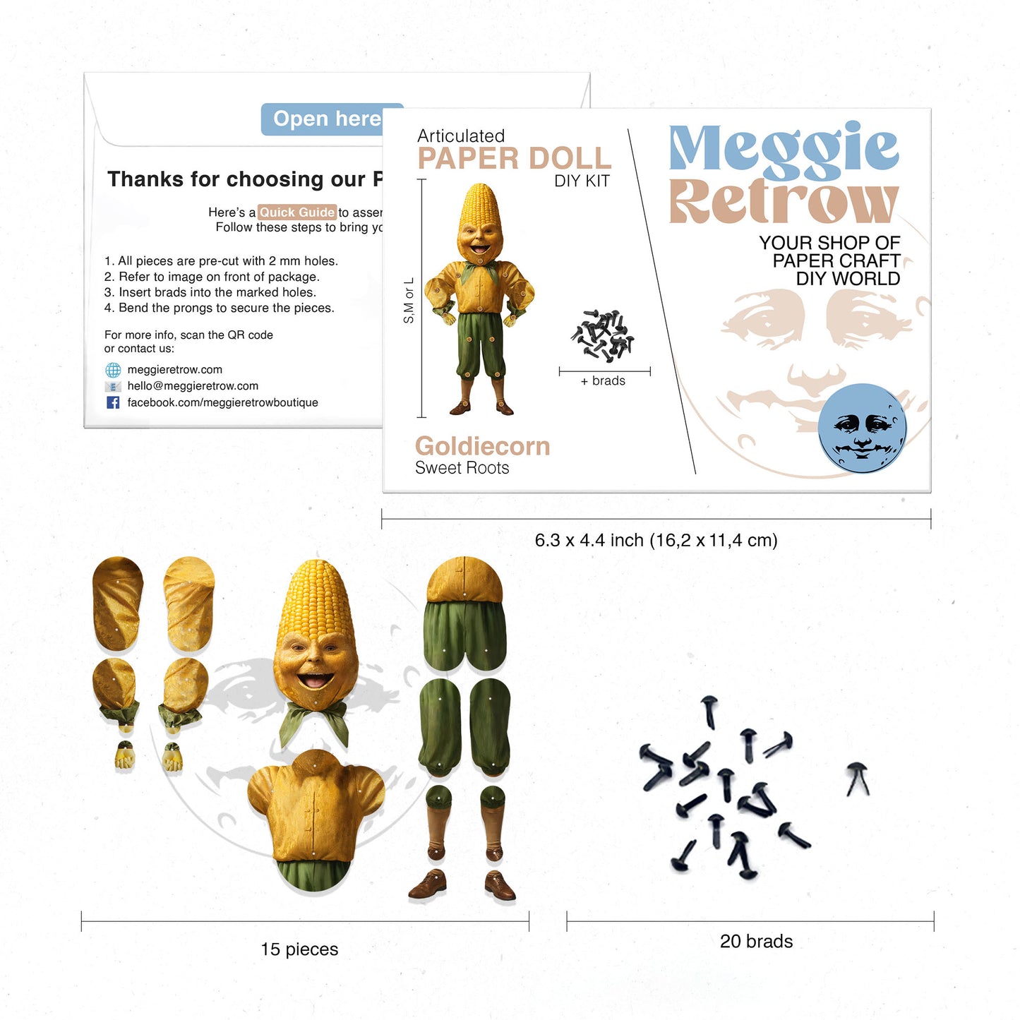 Bewegliche Papierpuppe „Goldiecorn“