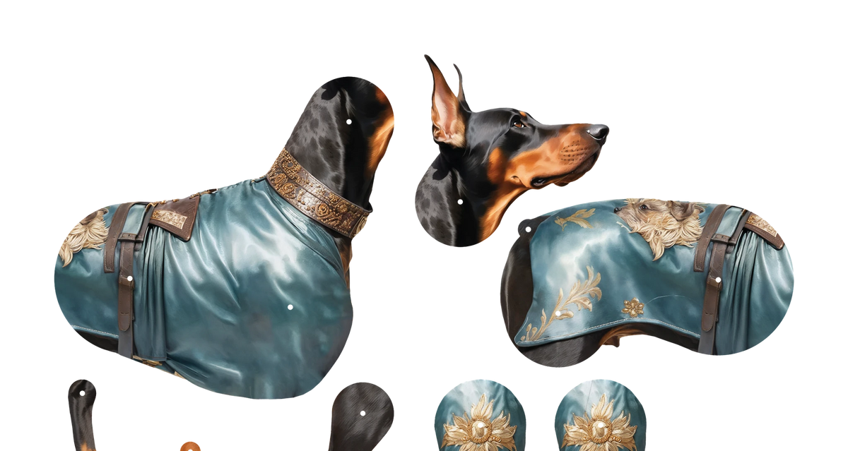 Great Tail Movable Doberman Paper Doll