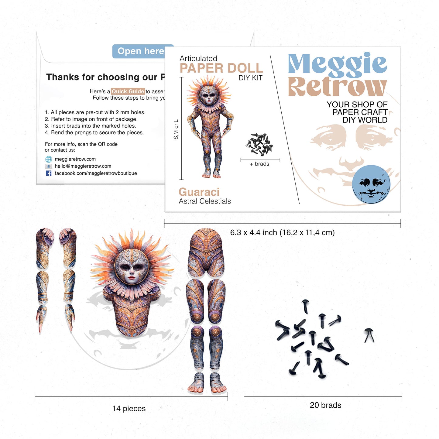 Guaraci bewegliche Papierpuppe DIY