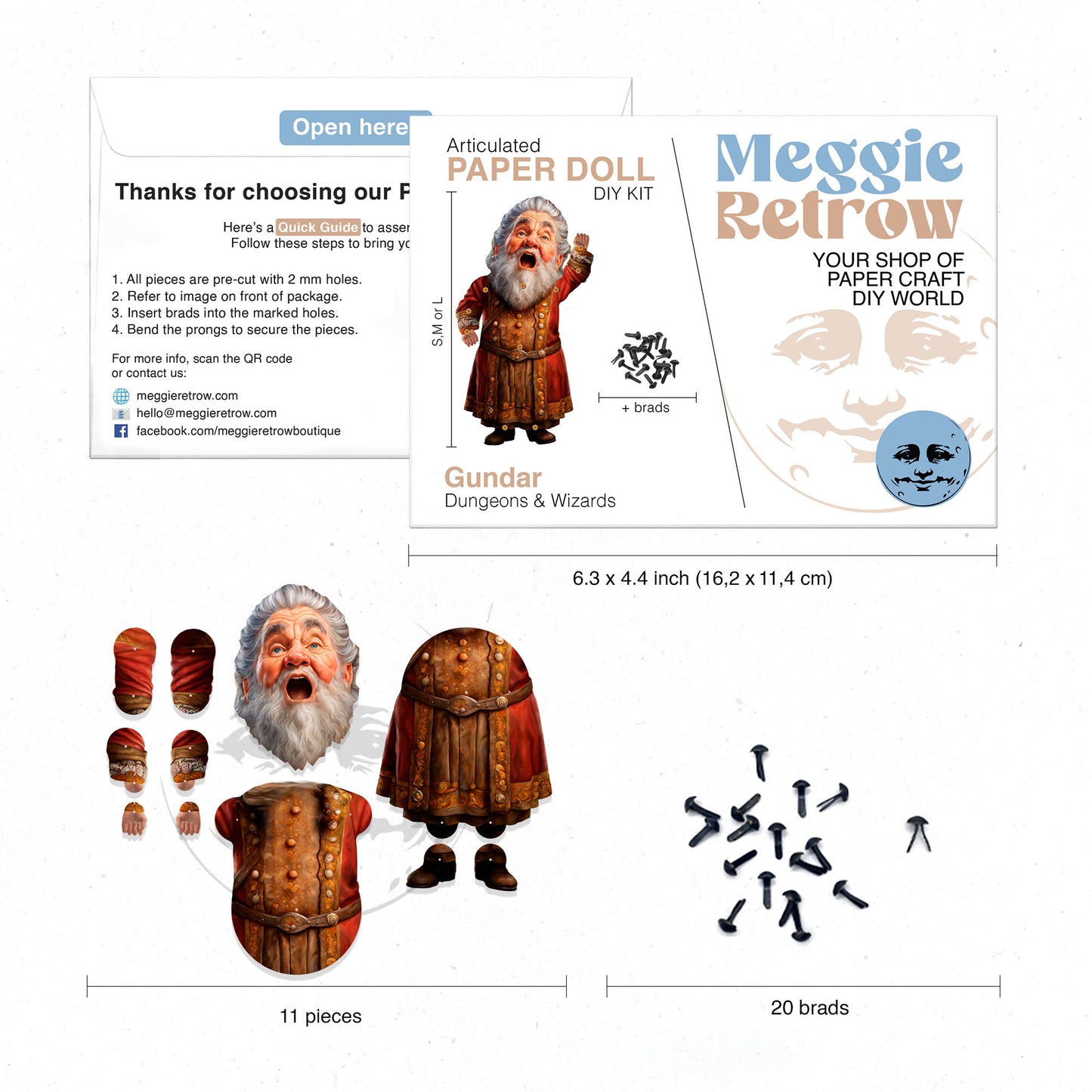 Gundar, der große Zauberer – bewegliche Papierpuppe