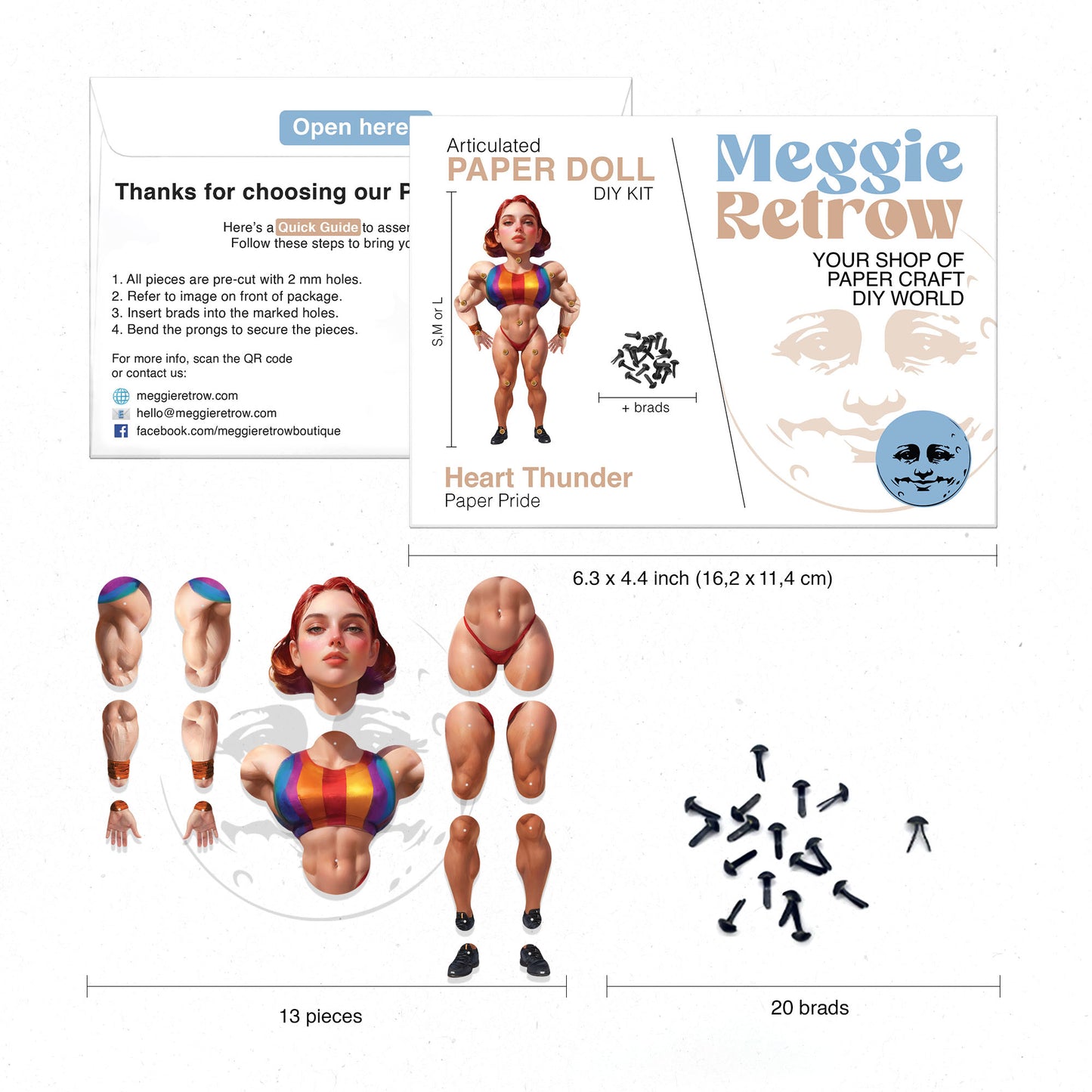 Bewegliche Papierpuppe „Heart Thunder“