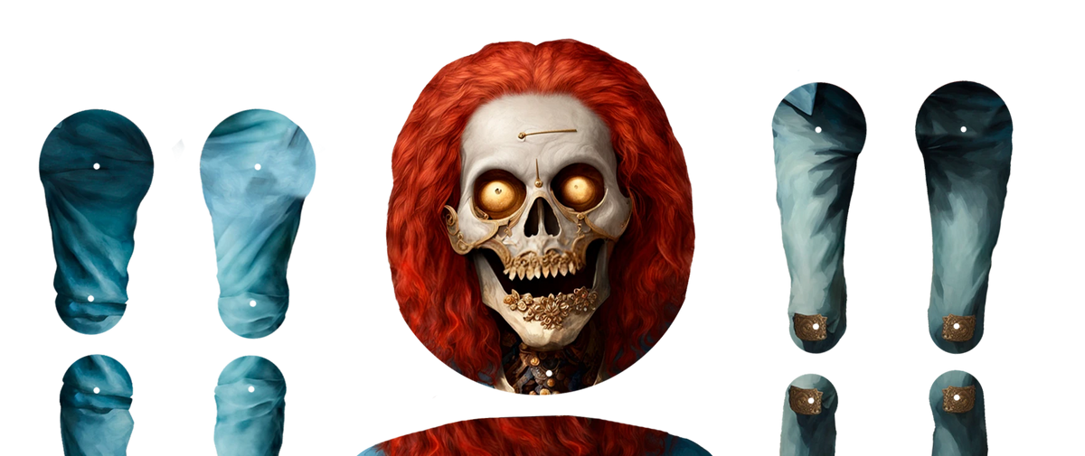 Heart Rock Skeleton Movable Paper Doll