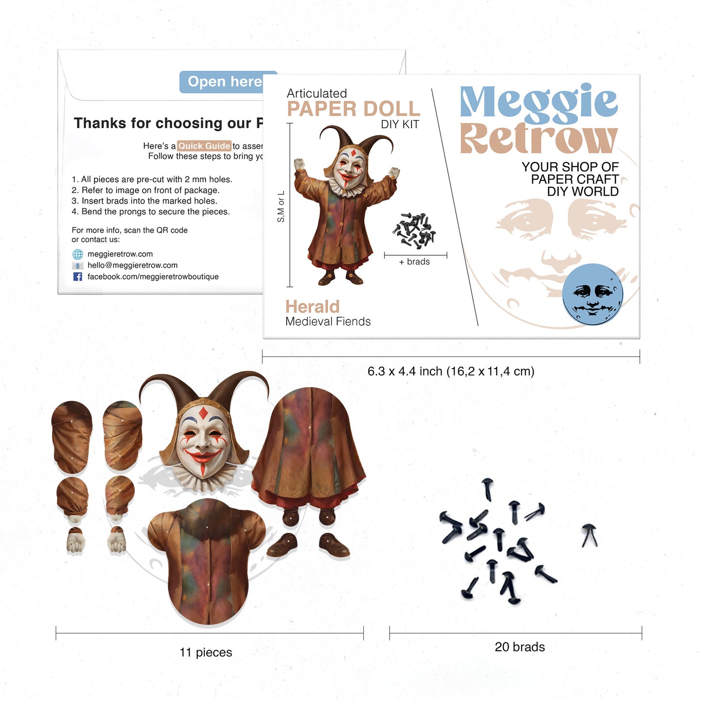 Bewegliche Papierpuppe „Herold“