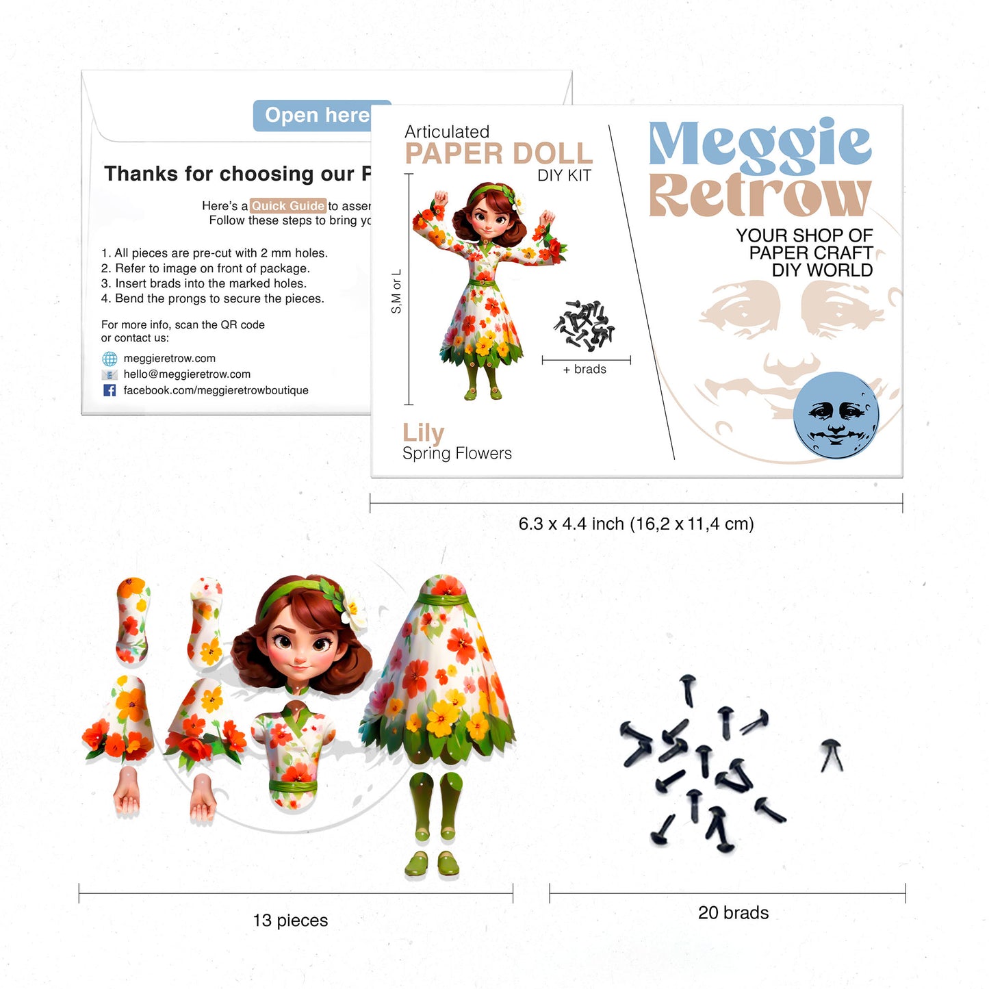 LILY – Bewegliche Papierpuppe