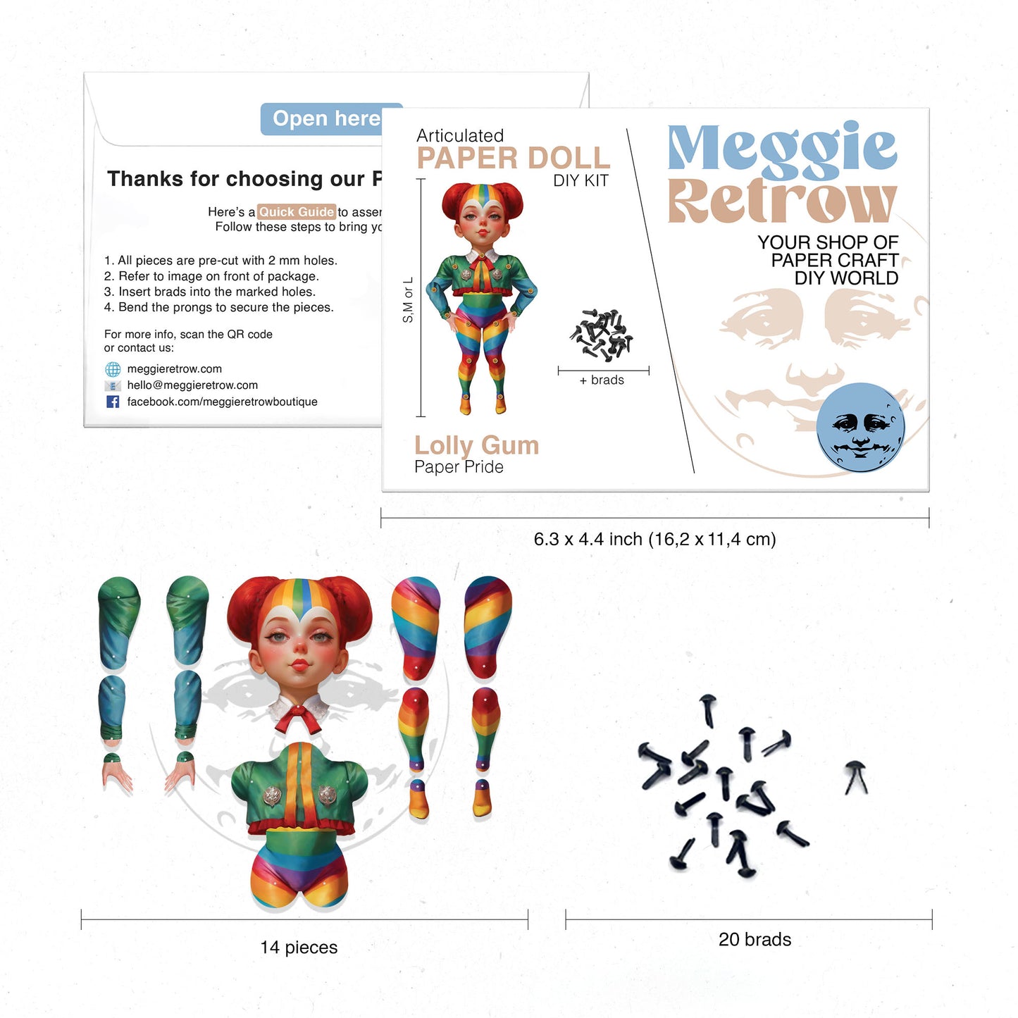 Bewegliche Papierpuppe aus Lolly Gum