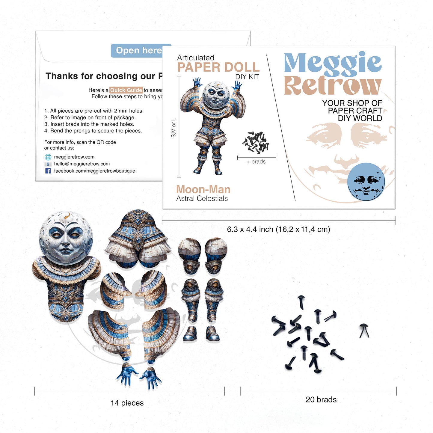 Moon-Man - Gelenkpuppe aus Papier