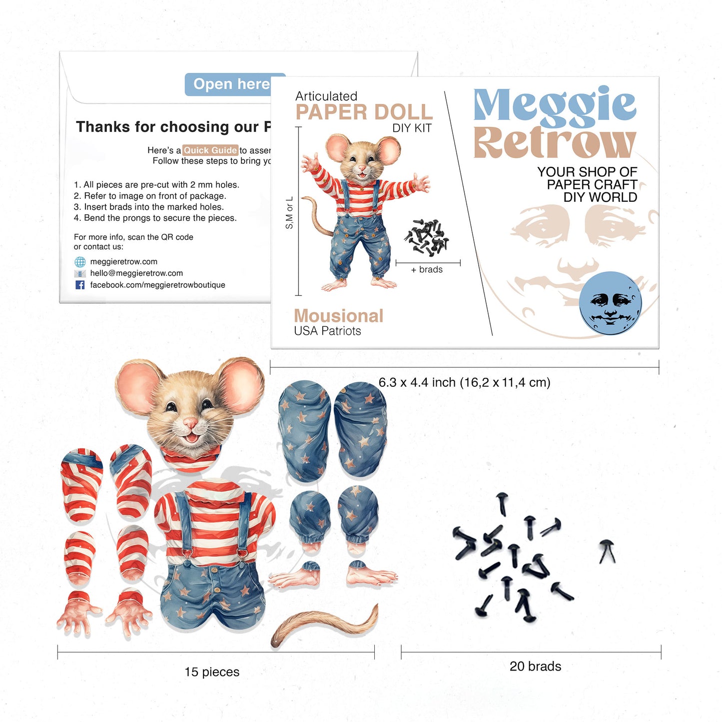 Bewegliche Papierpuppe MOUSIONAL