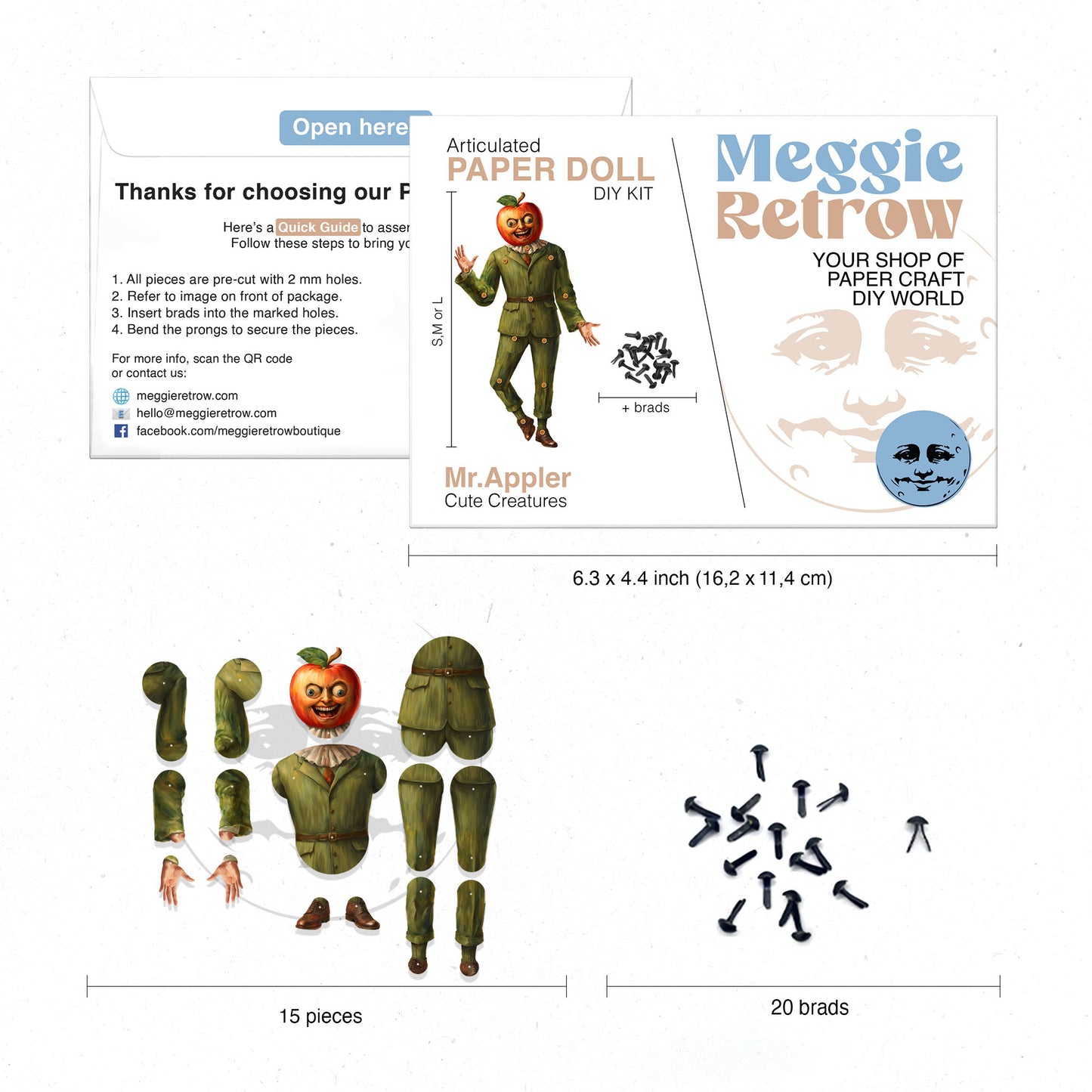 Mr. Appler Bewegliche Papierpuppe