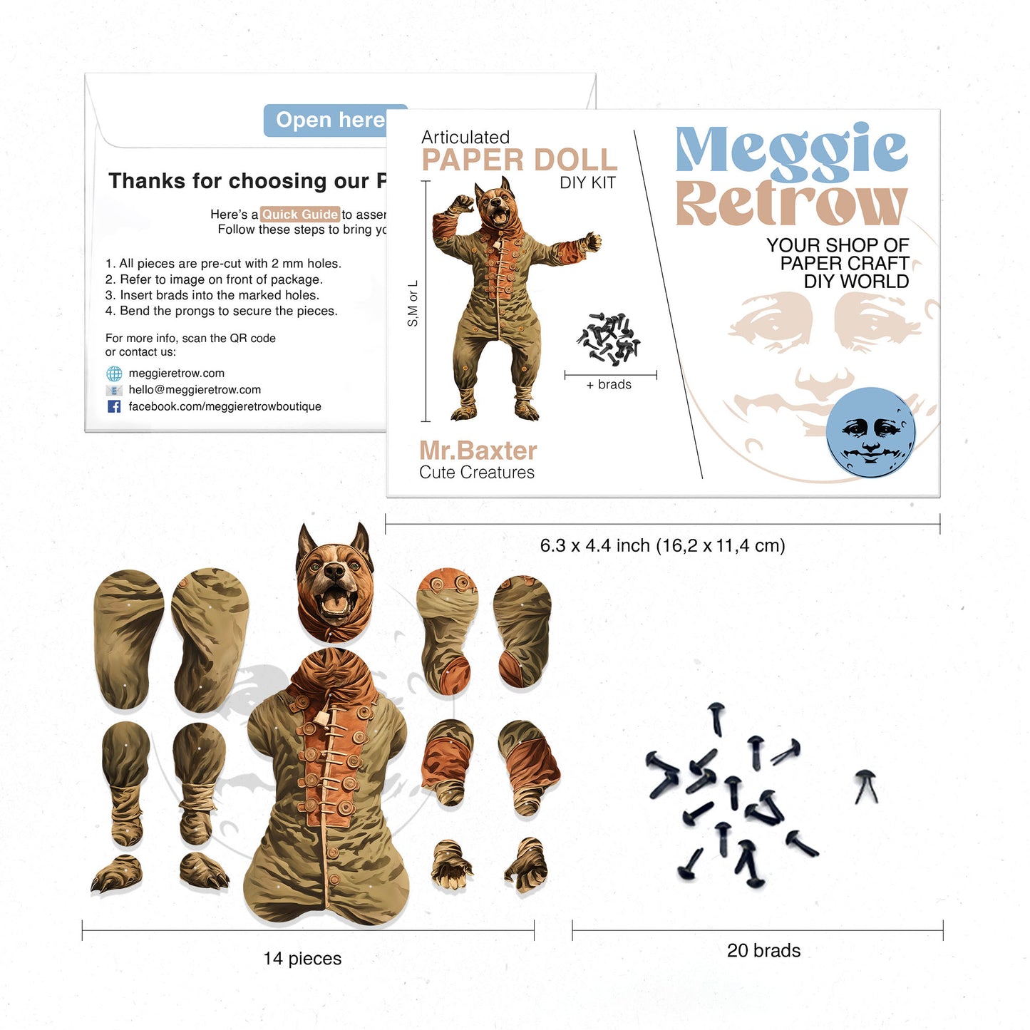 Bewegliche Papierpuppe „Mr. Baxter“