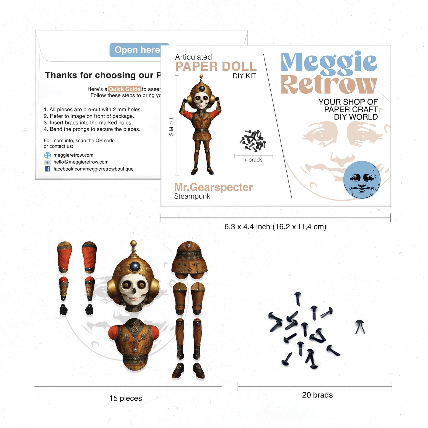 Mr. Gearspecter Bewegliche Papierpuppe