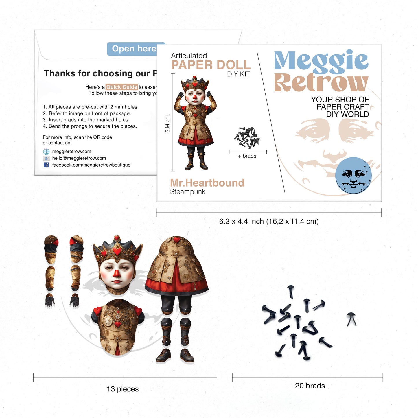 Mr. Heartbound Bewegliche Papierpuppe