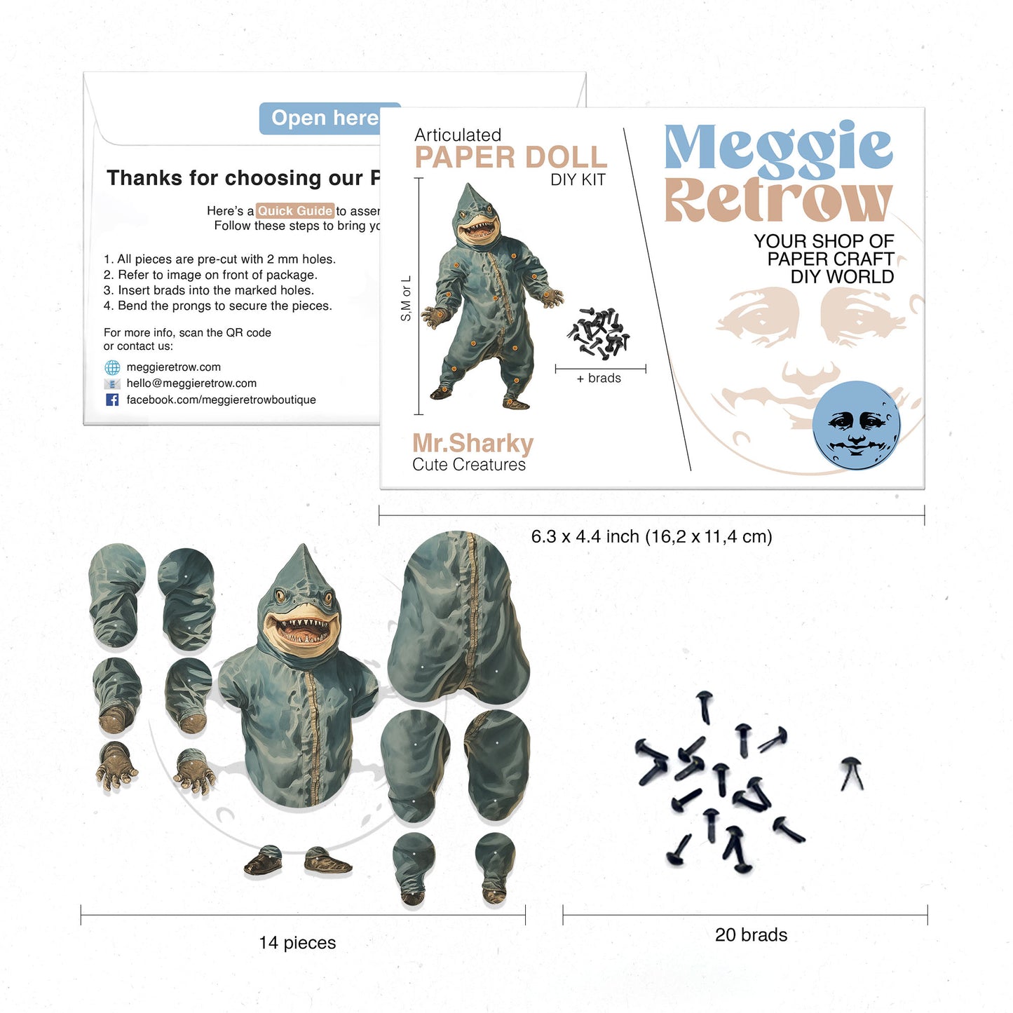 Mr. Sharky bewegliche Papierpuppe