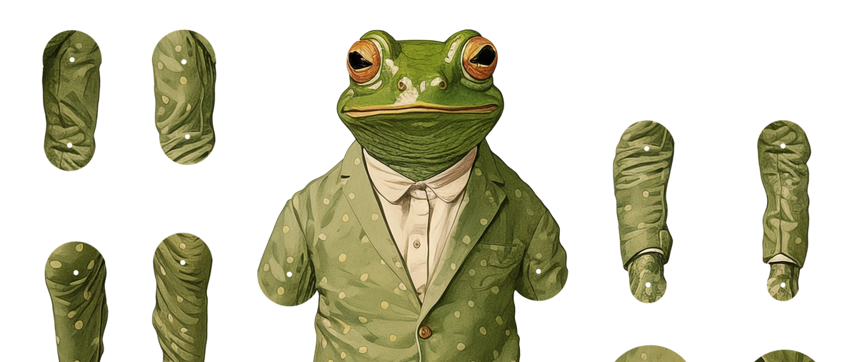 Mr. Froggys Vintage Party Muñeca de Papel Articulada