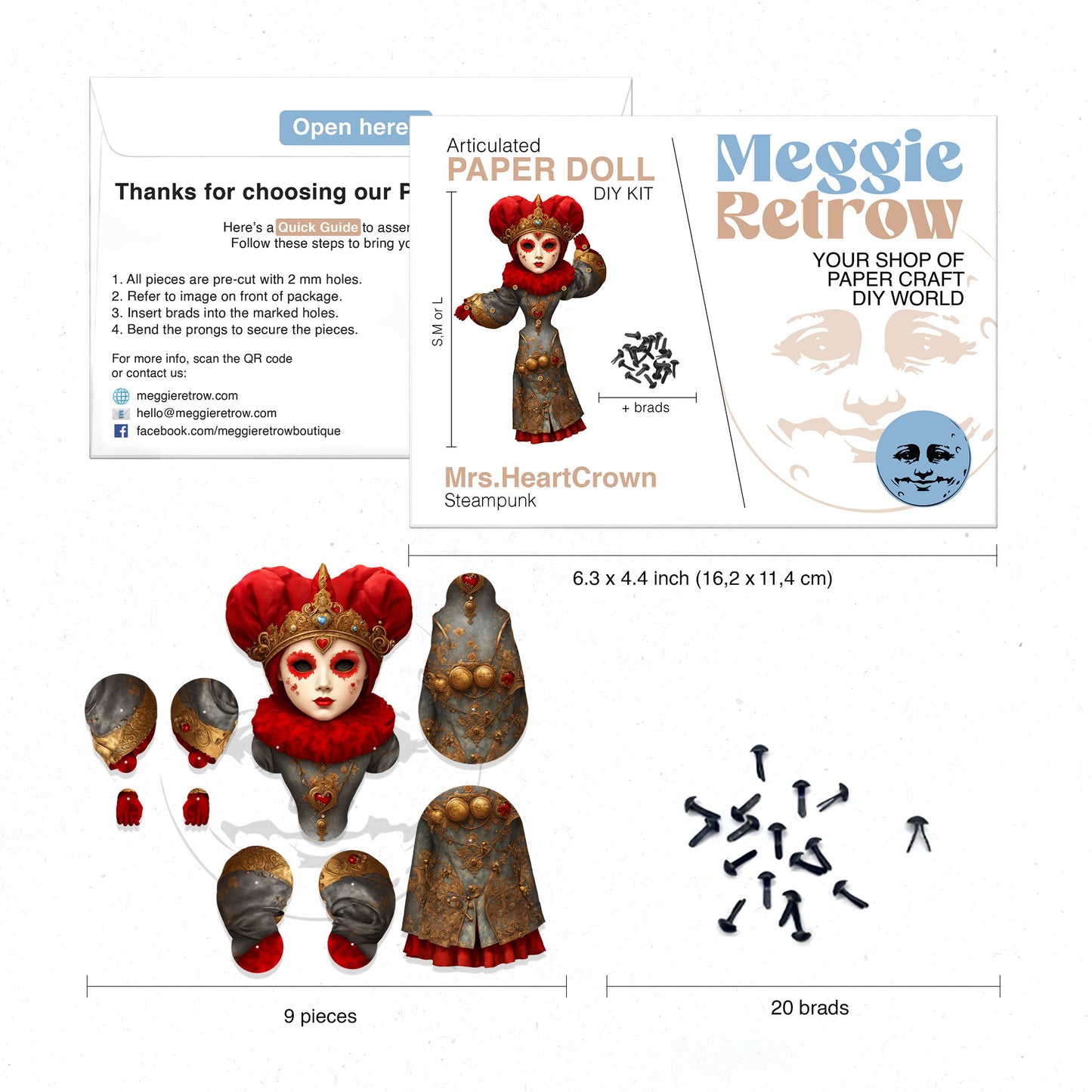 Königliche Papierpuppe Mrs. Heartcrown