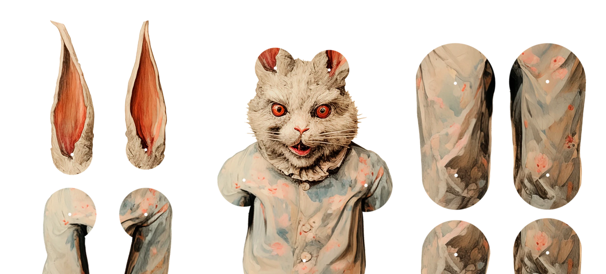 Nancy Rabbit Movable Paper Doll