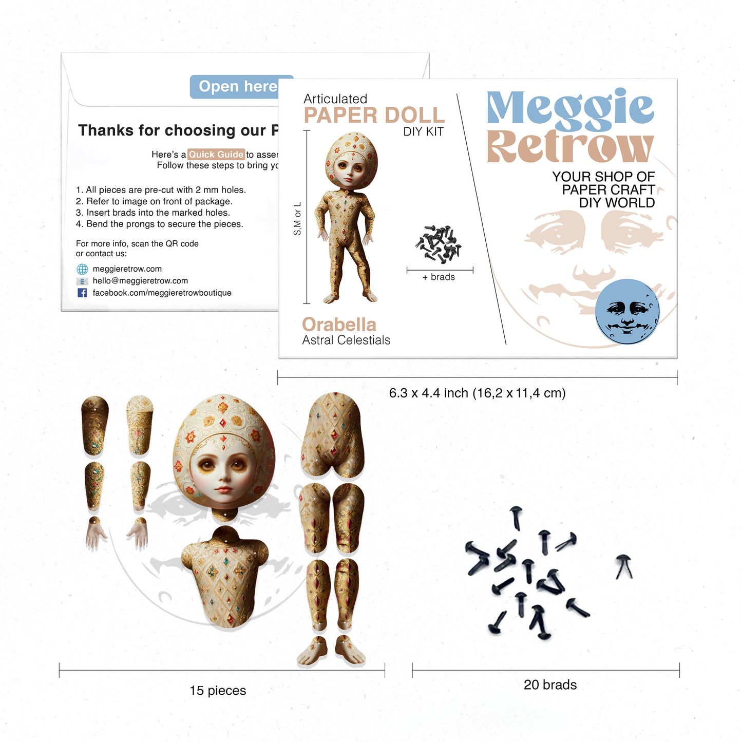 ORABELLA – Gelenkpuppe aus Papier