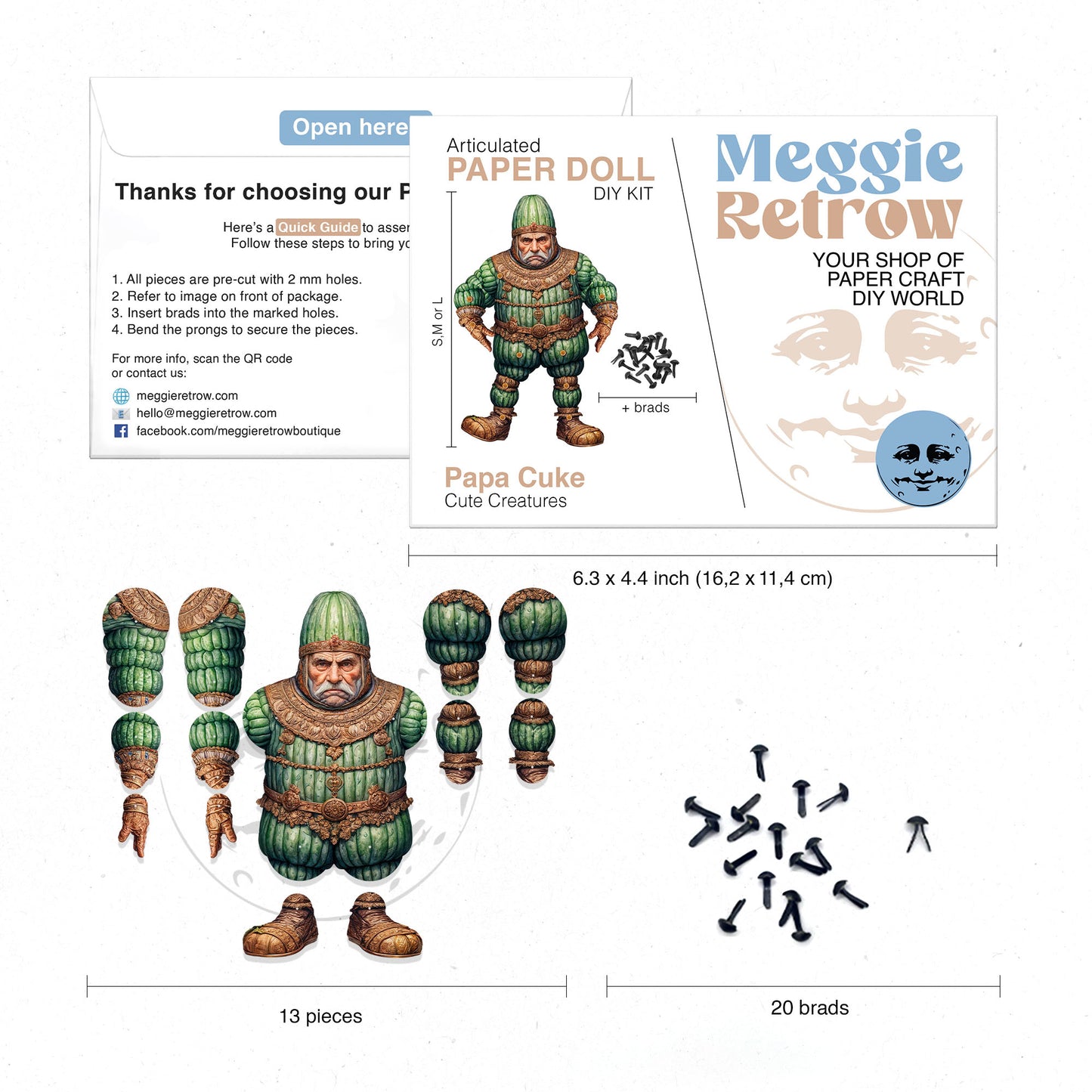 Papa Cuke bewegliche Papierpuppe