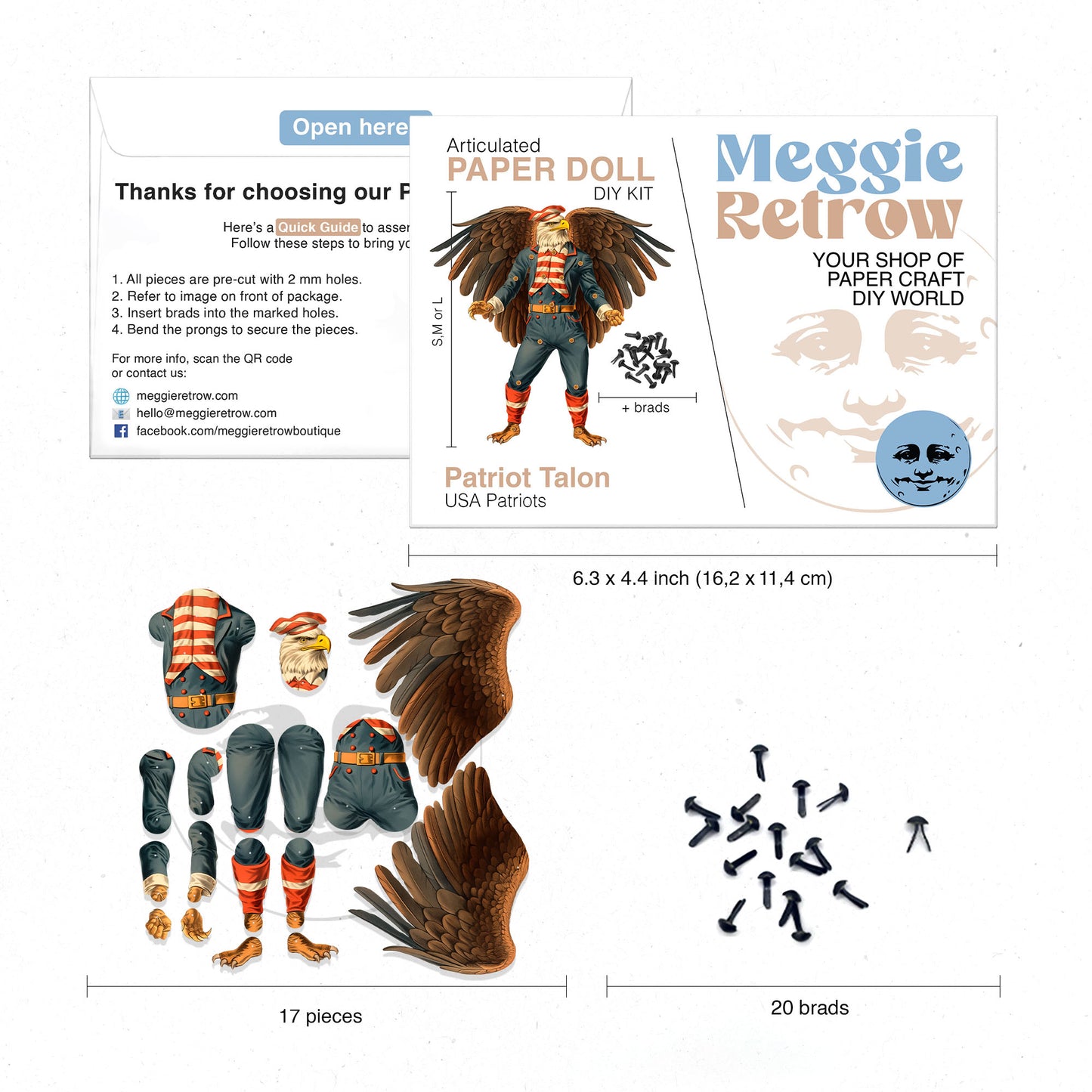 Bewegliche Papierpuppe „Patriot Talon“