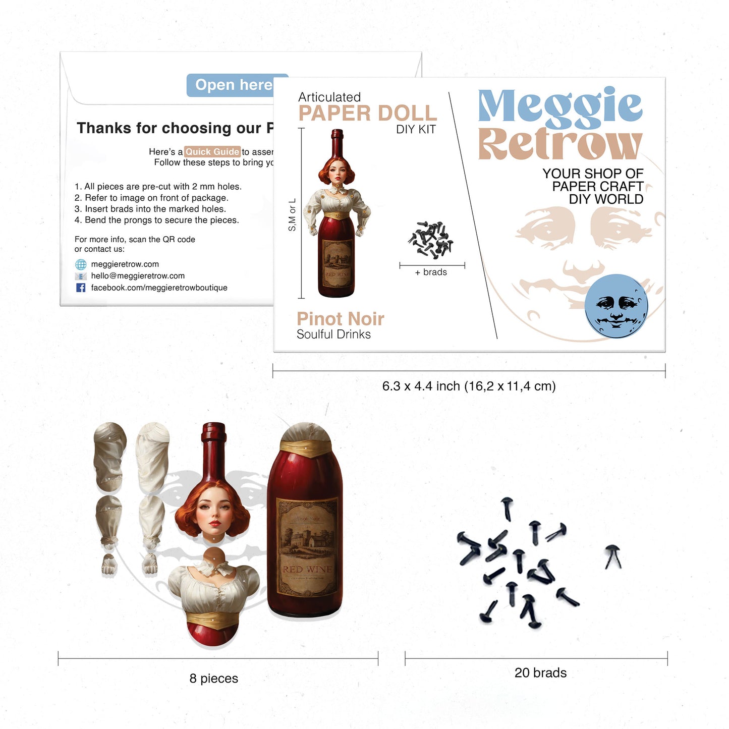 Pinot Noir Bewegliche Papierpuppe DIY Kit