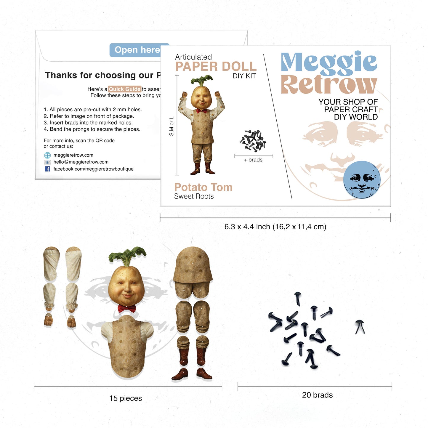 Bewegliche Papierpuppe Potato Tom