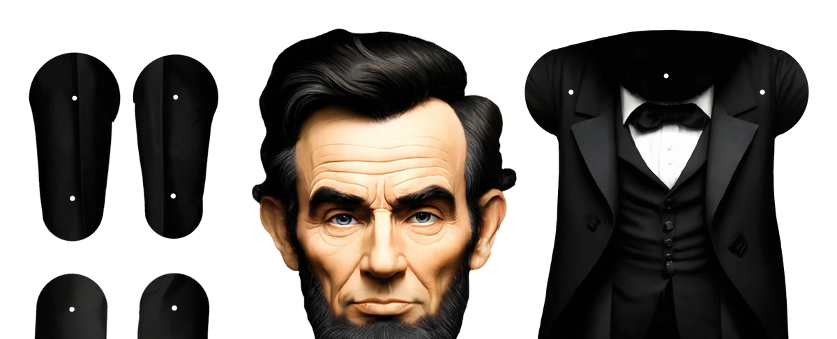 President Lincoln Bambola di Carta Articolata