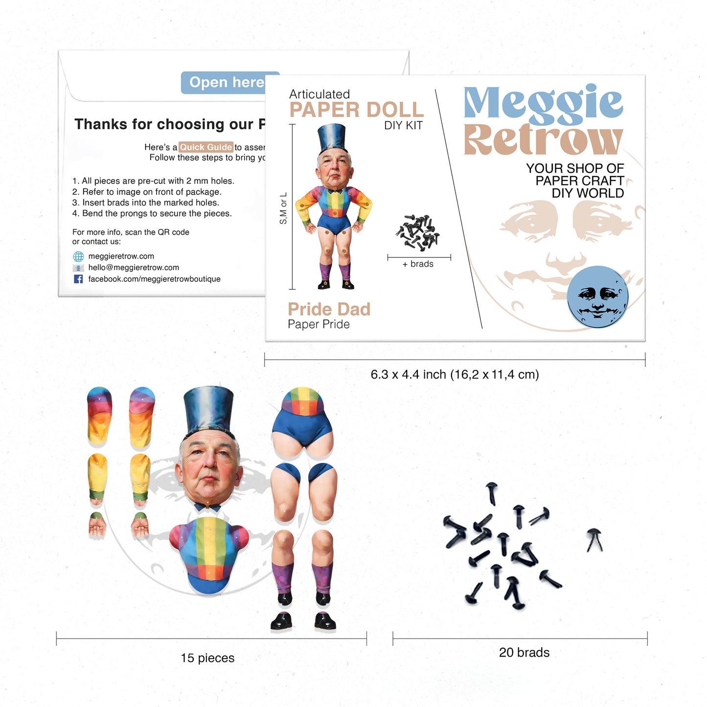 Bewegliche Papierpuppe „Pride Dad“