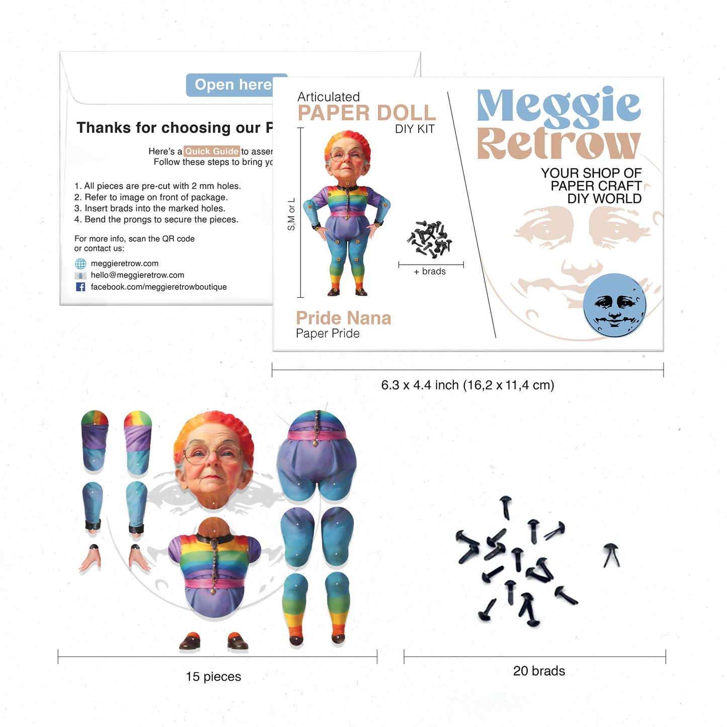 Bewegliche Papierpuppe „Pride Nana“