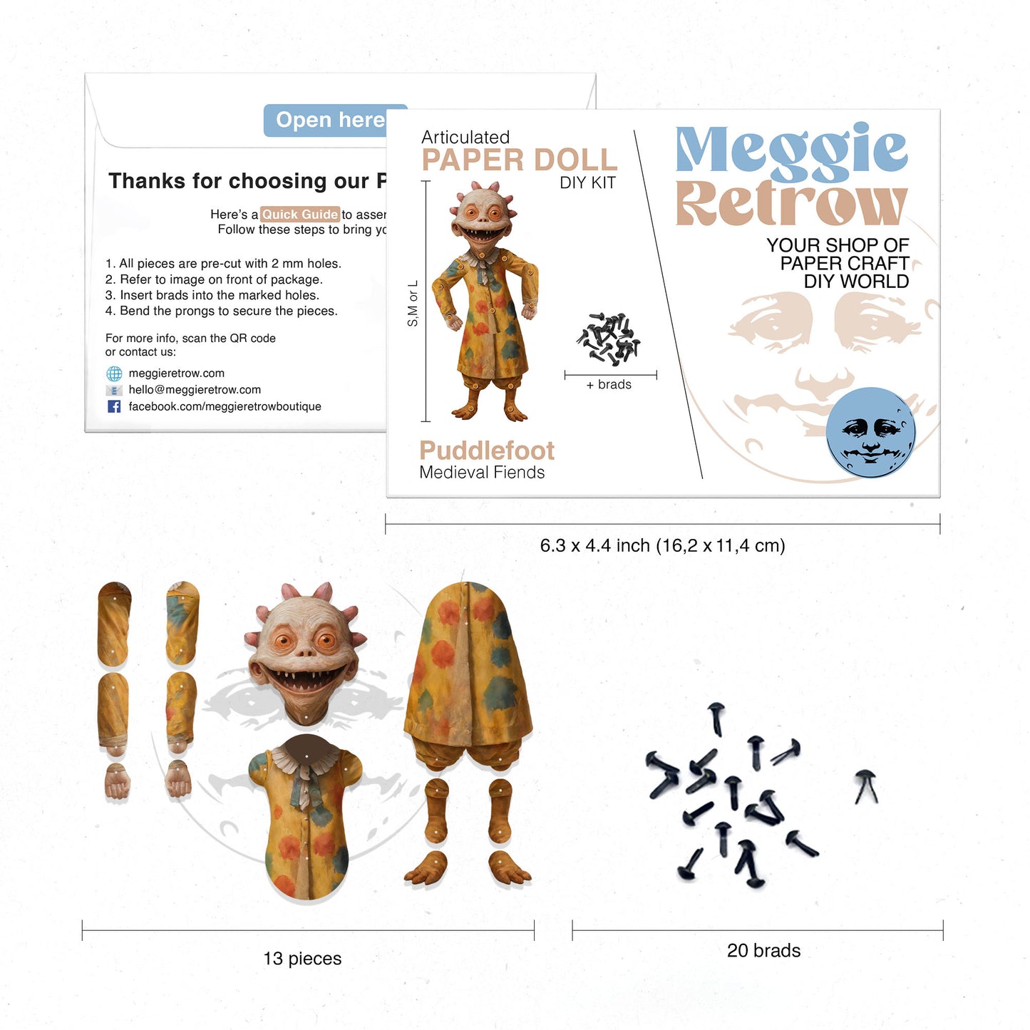 Bewegliche Papierpuppe „Puddlefoot“