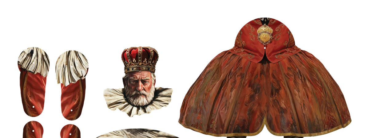 Red King Movable Paper Doll
