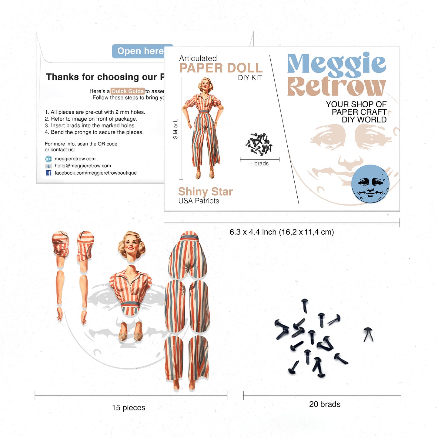 Bewegliche Papierpuppe „Glänzender Stern“