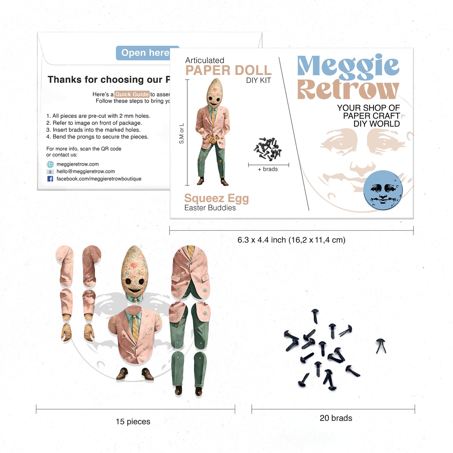 Squeez-Ei - Bewegliche Papierpuppe