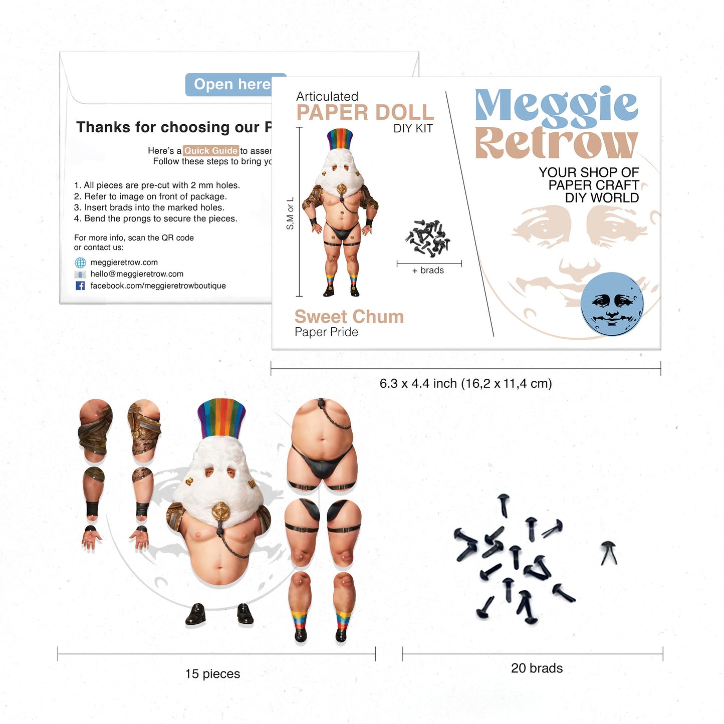 Bewegliche Papierpuppe „Sweet Chum“