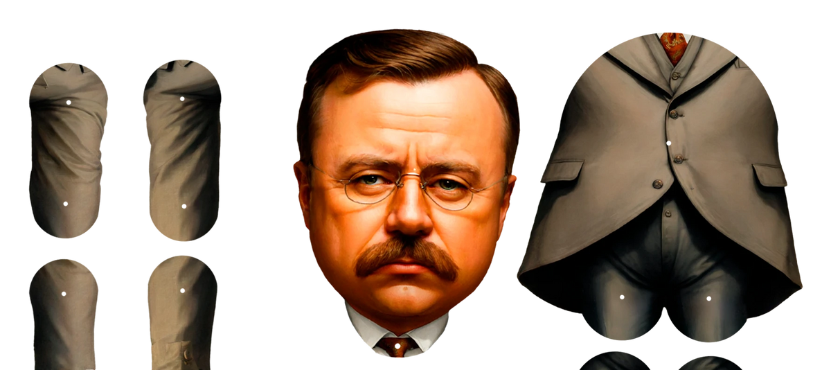 Theodore Roosevelt Articulated Paper Doll