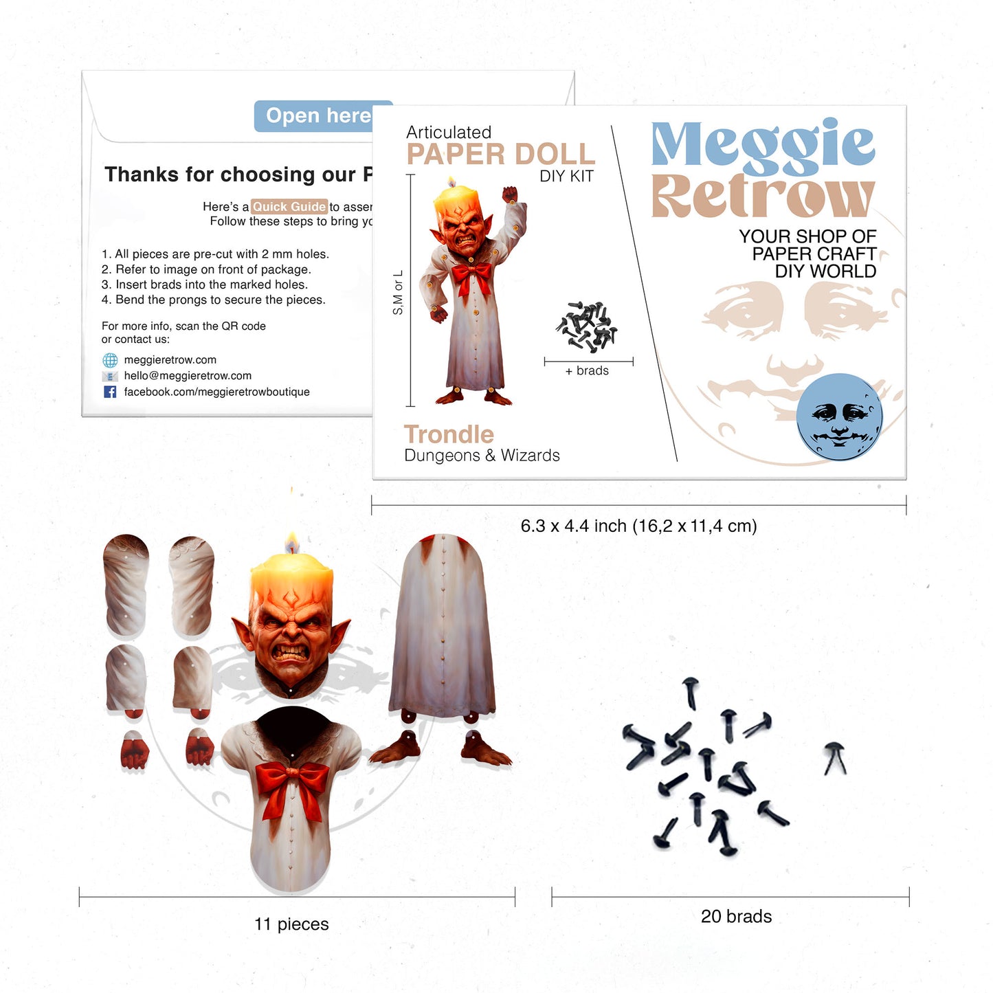 Bewegliche Trondle Papierpuppe DIY Kit