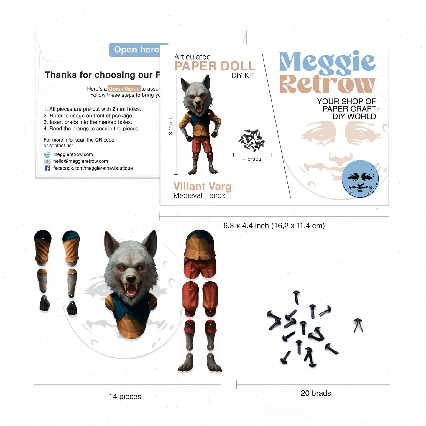 Bewegliche Papierpuppe Valiant Varg