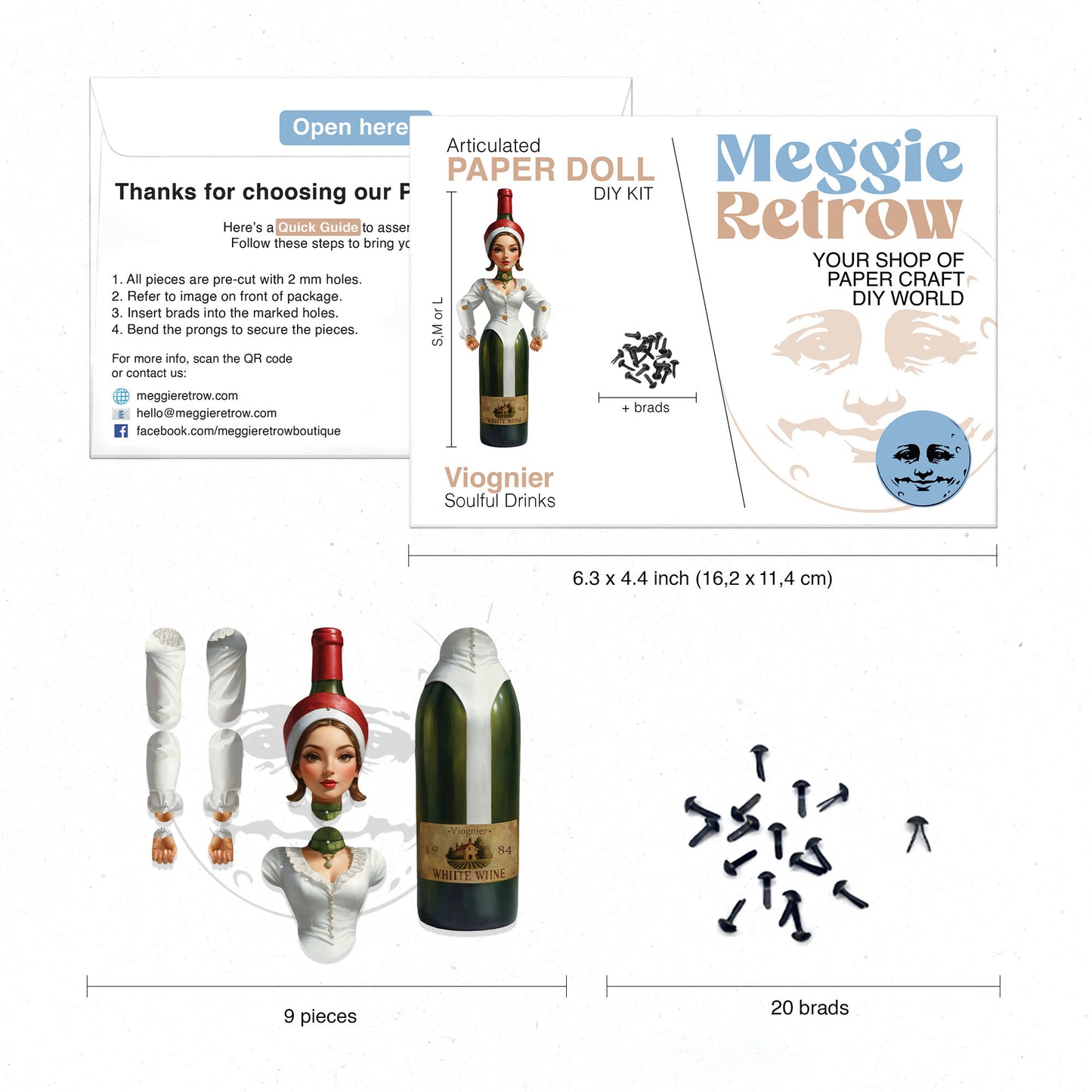 Viognier Bewegliche Papierpuppe Bausatz