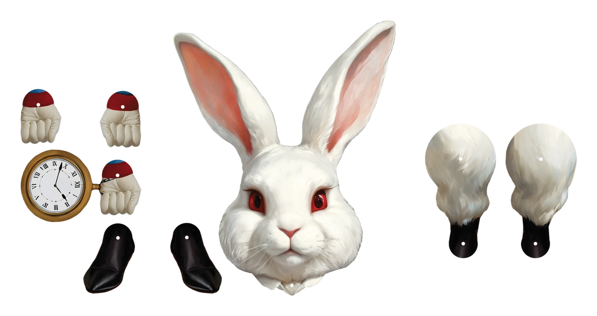 White Rabbli Movable Paper Doll