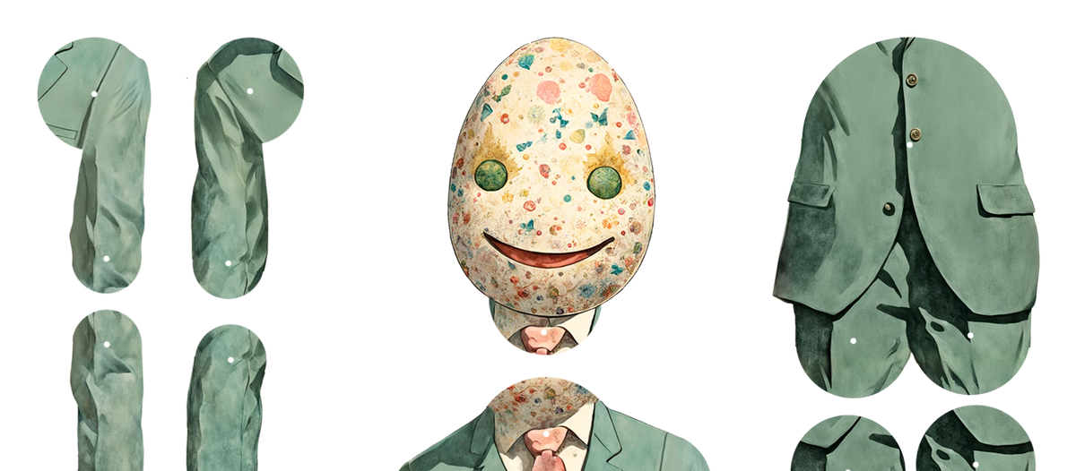 Willie Egg Movable Paper Doll