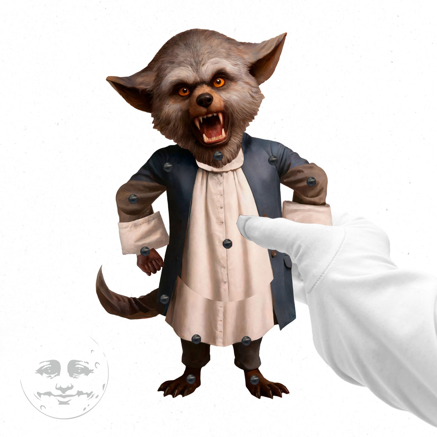 Bewegliche Papierpuppe Moonhowler