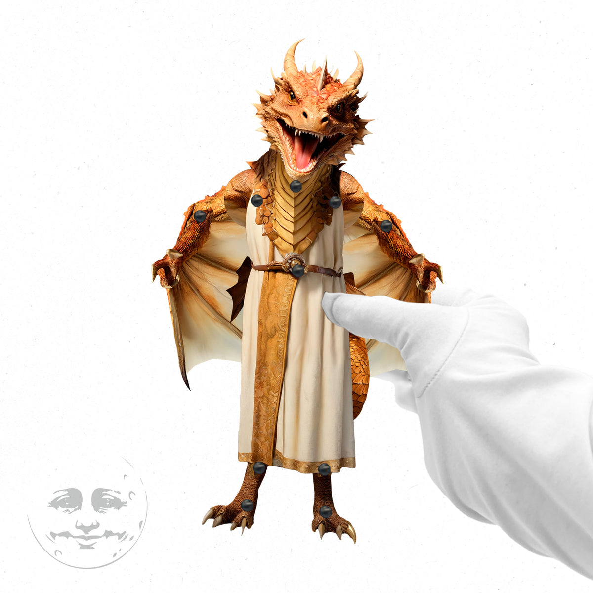 Draco der Drache - Gelenkpuppe aus Papier