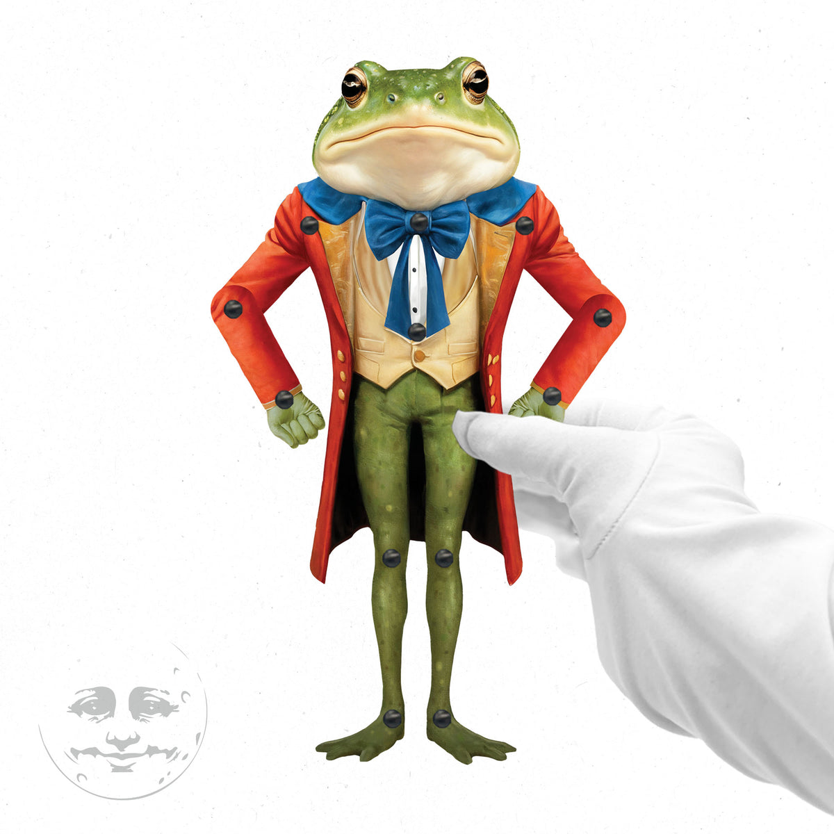 Bewegliche Papierpuppe „Froschdiener“