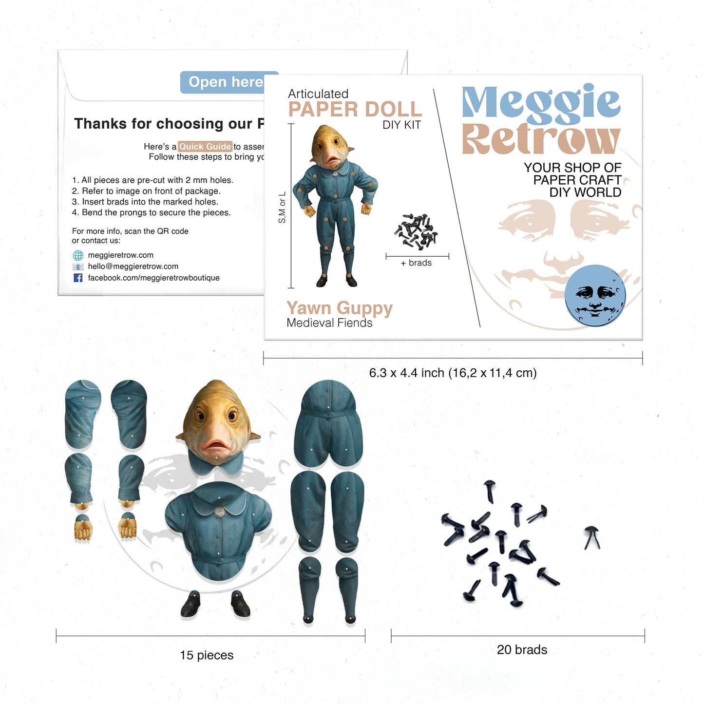 Gawn Guppy bewegliche Papierpuppe